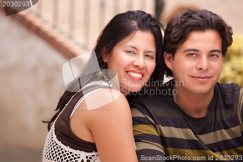 Image of Happy Attractive Hispanic Couple At The Park