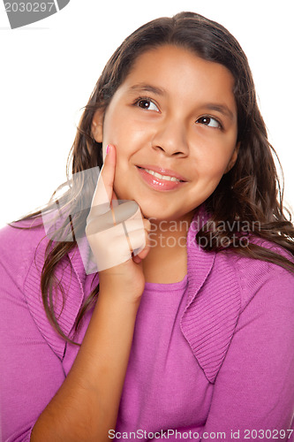 Image of Pretty Hispanic Girl Thinking