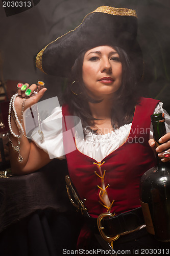 Image of Dramatic Female Pirate Scene
