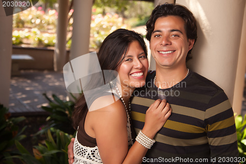 Image of Attractive Hispanic Couple Portrait Outdoors