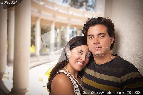 Image of Happy Attractive Hispanic Couple At The Park