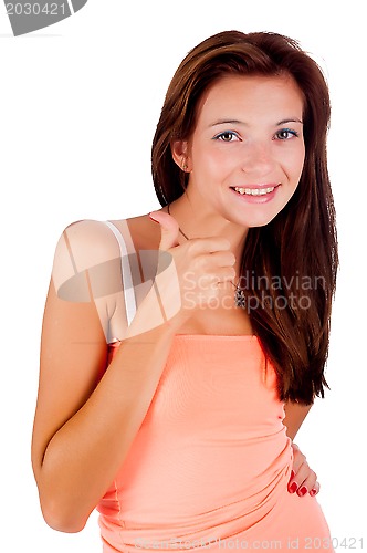 Image of Girl with victory sign