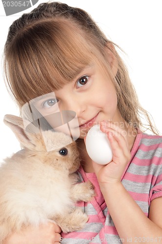 Image of Little girl with rabbit