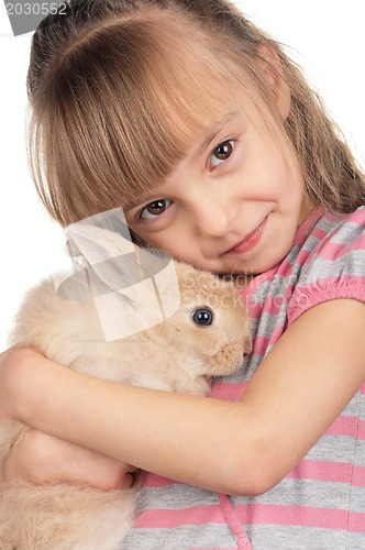 Image of Little girl with rabbit