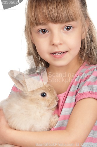 Image of Little girl with rabbit