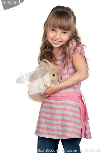 Image of Little girl with rabbit