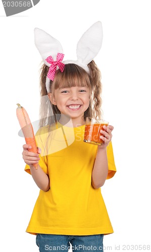 Image of Little girl with bunny ears