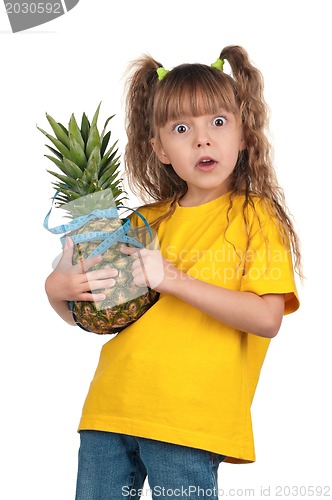 Image of Little girl with pineapple