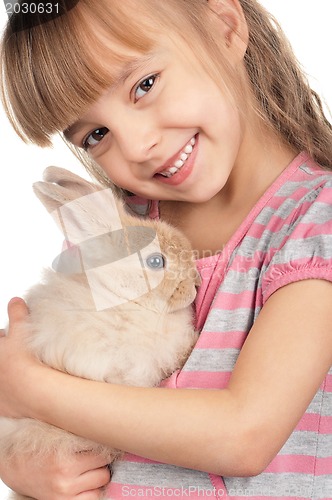 Image of Little girl with rabbit