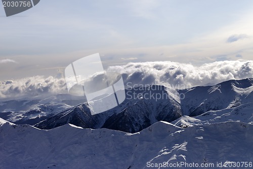 Image of Winter mountains in evening