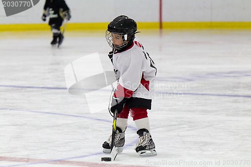 Image of Little boy playing ice hockey