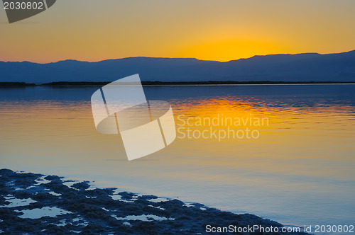 Image of The Dead Sea before dawn 