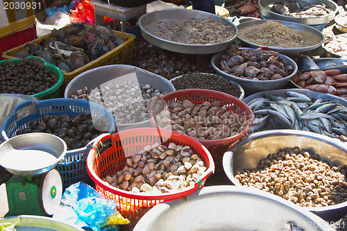 Image of Seafood stall in a market