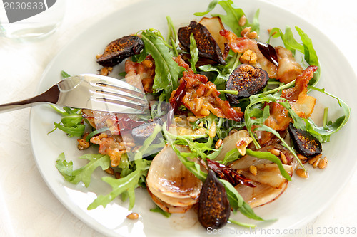 Image of Rocket with bacon and fig salad