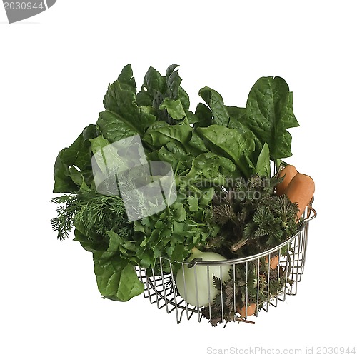 Image of Raw vegetable in steel basket