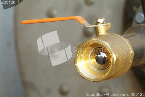 Image of Ball valve with orange handle