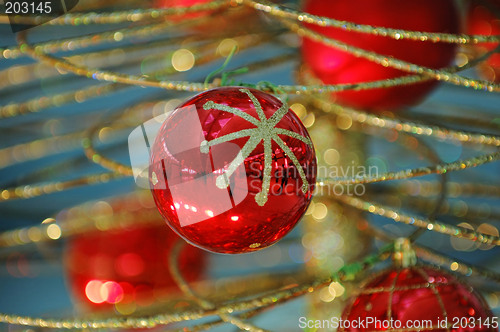 Image of Red christmas bulbs