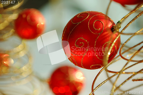 Image of Red christmas bulbs