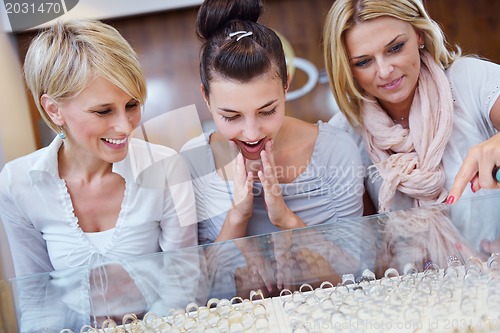 Image of girls shopping in jewelry store