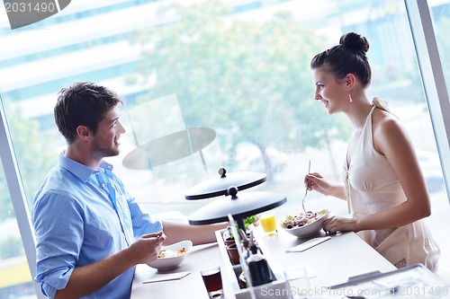 Image of young couple at luch