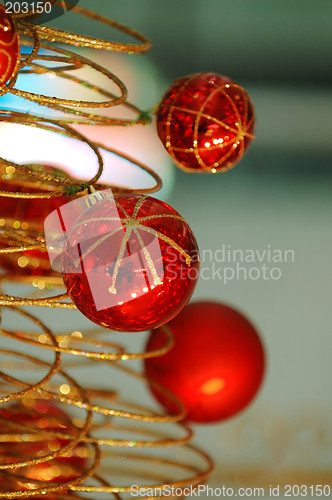 Image of Red christmas bulbs