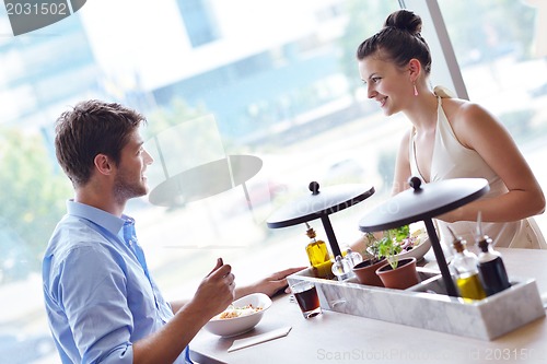 Image of young couple at luch