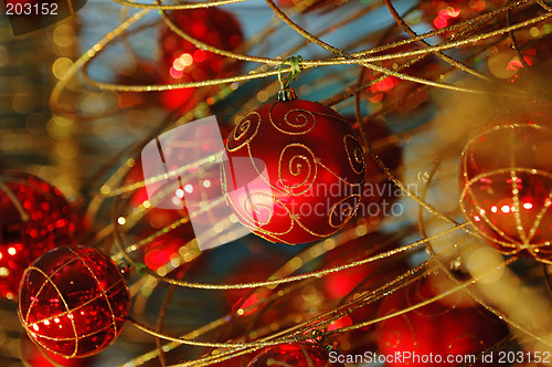 Image of Red christmas bulbs