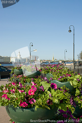 Image of Embankment of the Neva River in St. Petersburg. Russia.