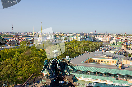 Image of The view from the heights on the colonnade of St. Isaac's Cathedral of St. Petersburg. Russia.