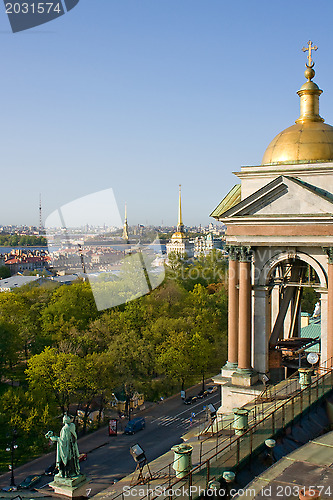 Image of The view from the heights on the colonnade of St. Isaac's Cathedral of St. Petersburg. Russia.