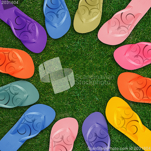 Image of Colorful Flip Flops