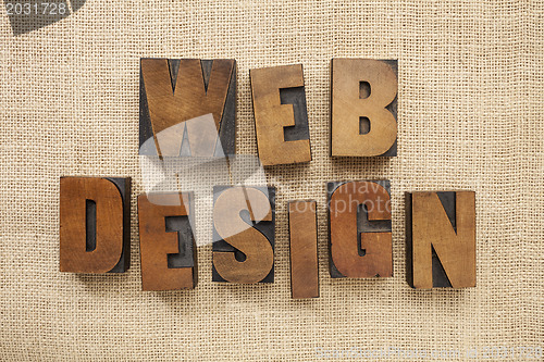 Image of web design in wood type blocks