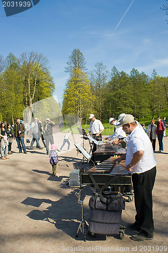 Image of Cymbals Music in St. Petersburg Peterhof. Russia