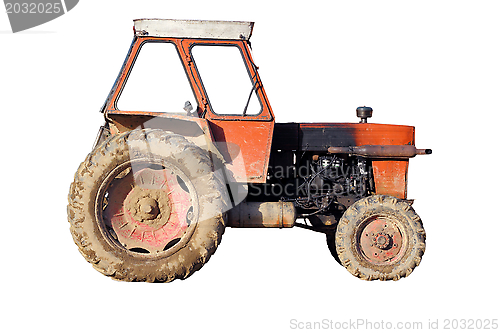 Image of isolated old tractor