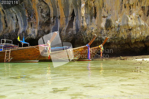 Image of boats in sea Thailand