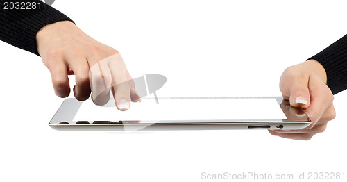 Image of hands with tablet computer 