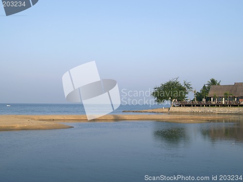 Image of Beach and beach restaurant in Thailand