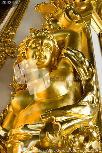 Image of Detail of decorations interiors of the royal palace in St. Petersburg. Russia