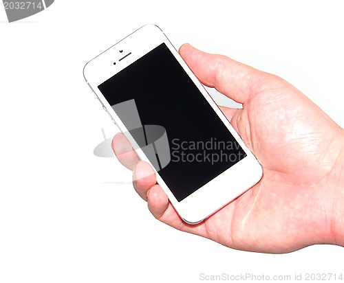 Image of Hand holding new iPhone 5