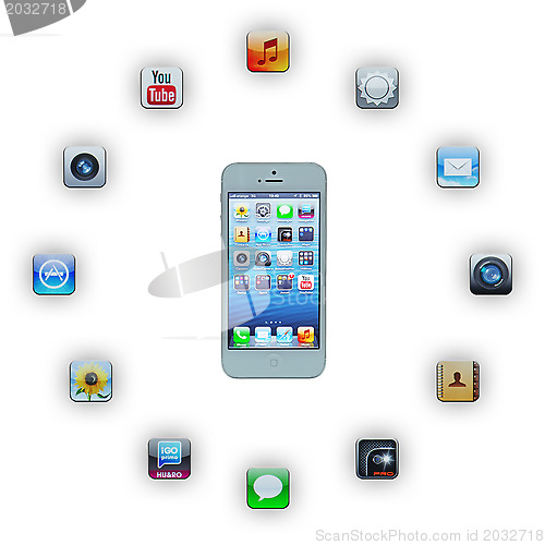 Image of iPhone 5 with applications