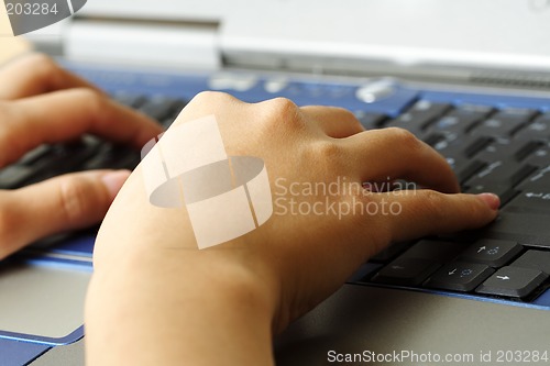 Image of Typing on laptop