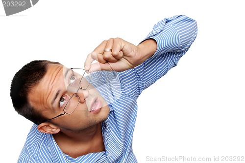 Image of Man looking Up