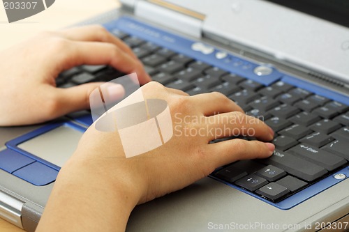 Image of Typing on laptop