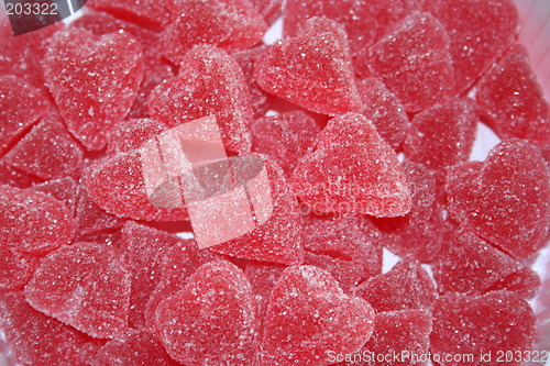 Image of A lot of jelly hearts