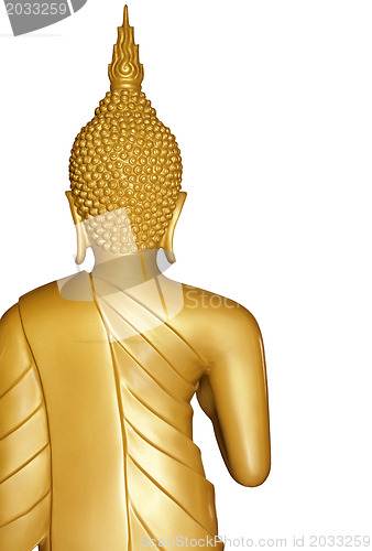 Image of Buddha golden statue on white