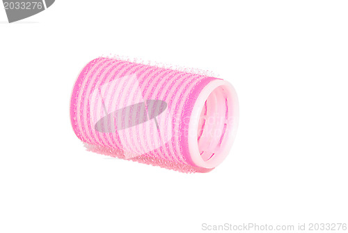 Image of One velcro roller lying on its side