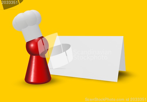 Image of cook and blank card