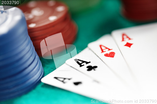 Image of Cards and casino chips