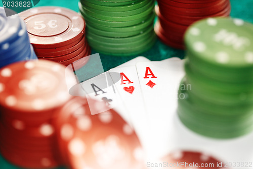 Image of Cards and casino chips