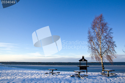 Image of Barbecue place at winter